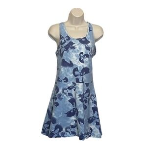 Adidas Floral Graphic Single Jersey Dress, Color Blue, Size Large, NWT